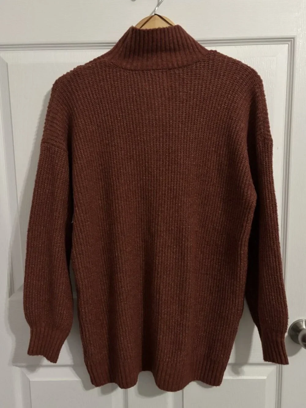 NWT Pink Republic Maternity Sweater 1/4 Zip Drop Sleeve Polyester Spandex Sz XL - Picture 2 of 5